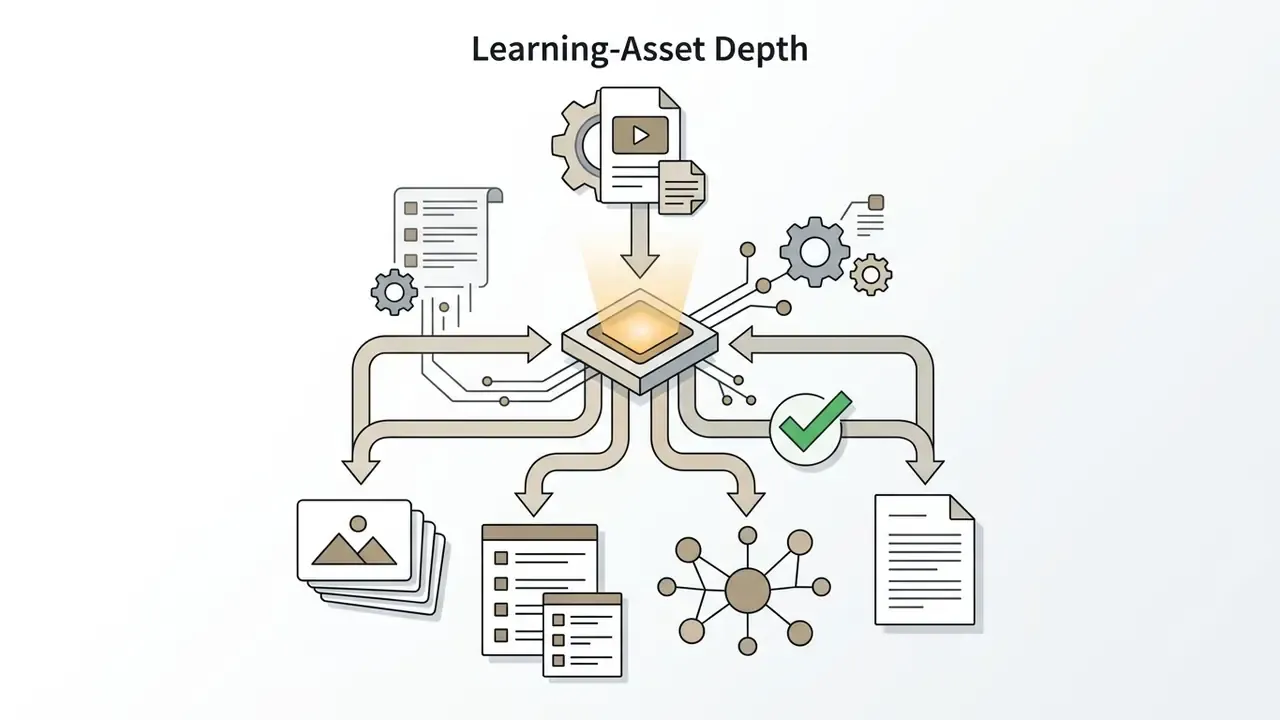 Video and document data processed by gears into flashcards, quizzes, and hierarchical concept maps
