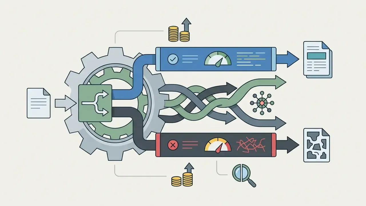 Gear mechanism splitting data into parallel pipelines that increase costs and complicate development