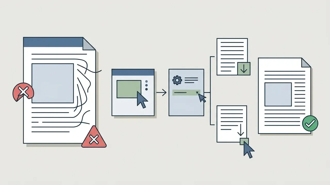 Sequence showing how to fix text overflow errors by adjusting format settings in Google Slides