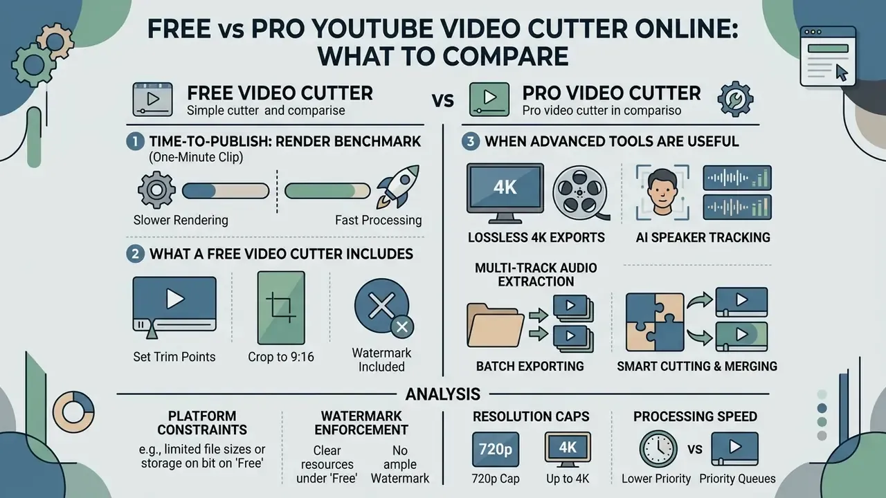 Comparison chart detailing differences in rendering speed, feature sets, and export quality between tools