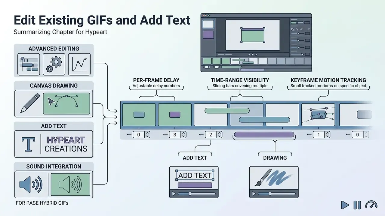 Diagram illustrating advanced tools like motion tracking, frame delays, and canvas drawing for animations