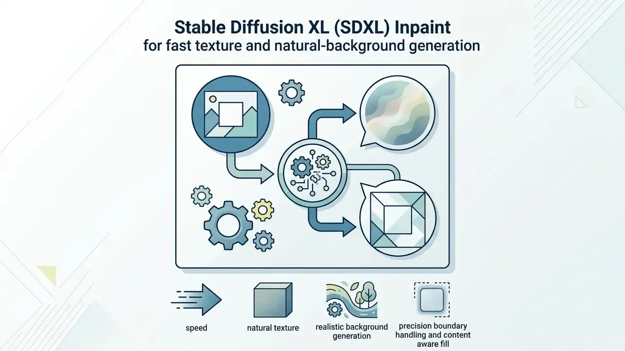 Diagram showing input image processing into textured patterns and geometric background elements