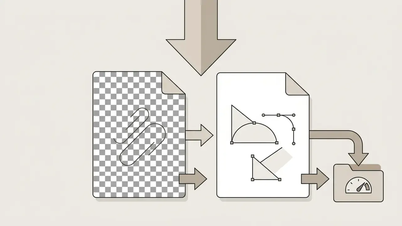 Document with a transparent background converting into a vector file and saving to a folder