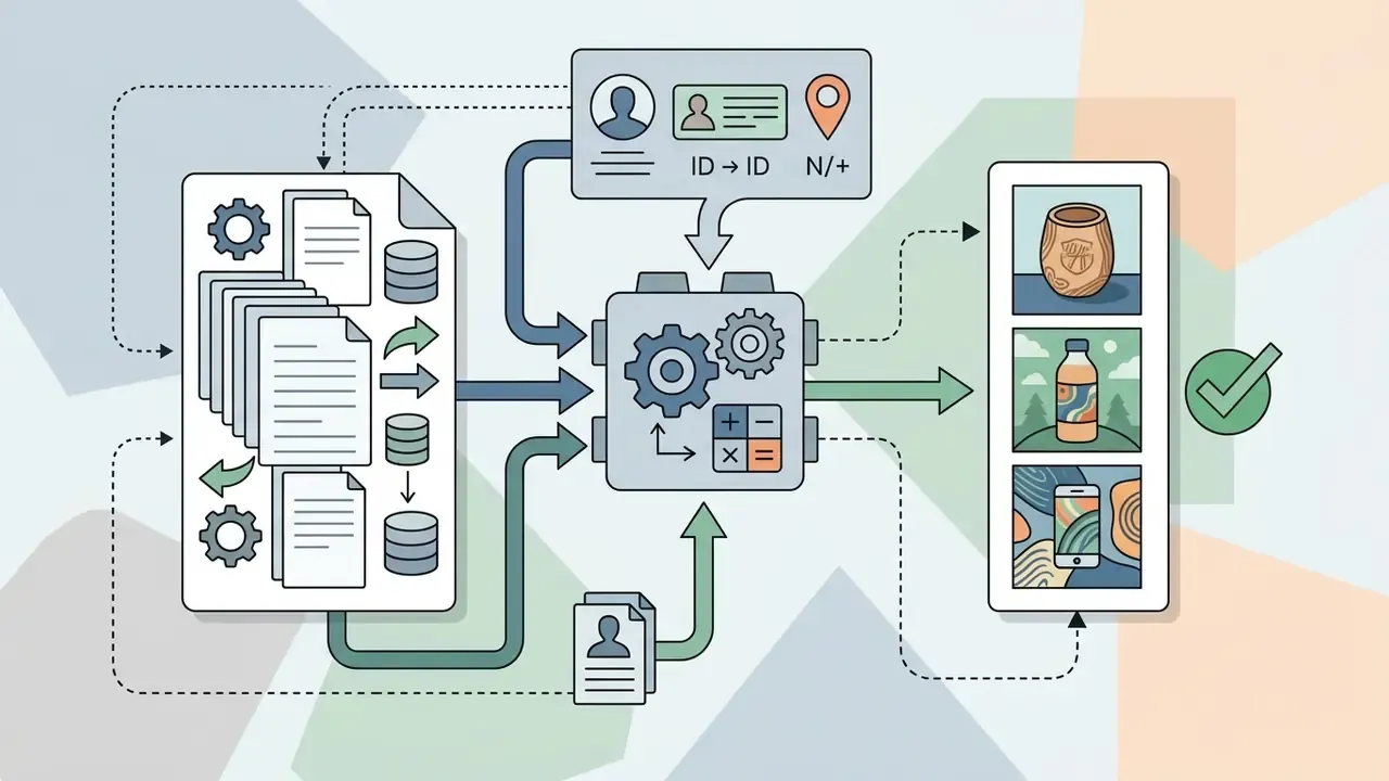 CRM data and user profiles feeding into a processing engine to generate personalized product imagery