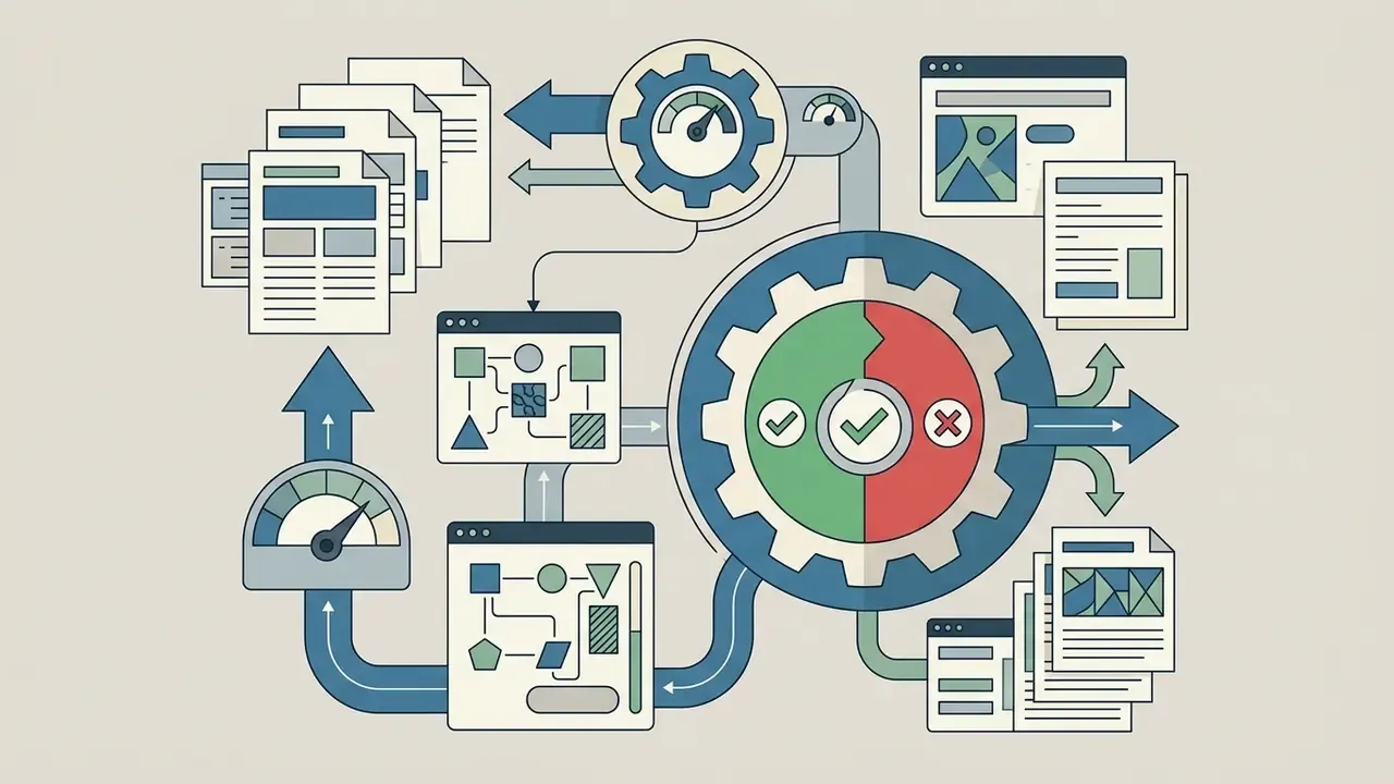 System of gears and gauges processing digital documents into structured charts and academic reports