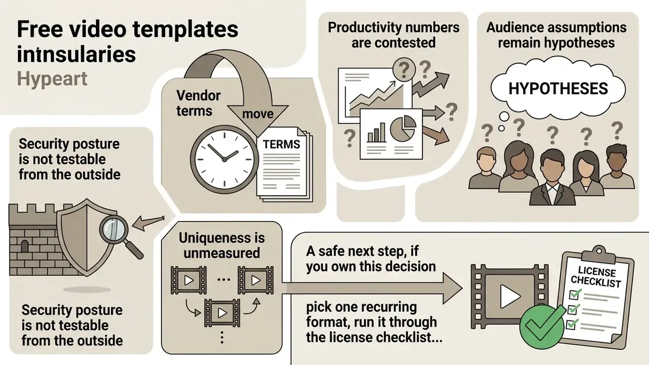 Diagram summarizing project caveats including changing vendor terms, contested data, and license checklists