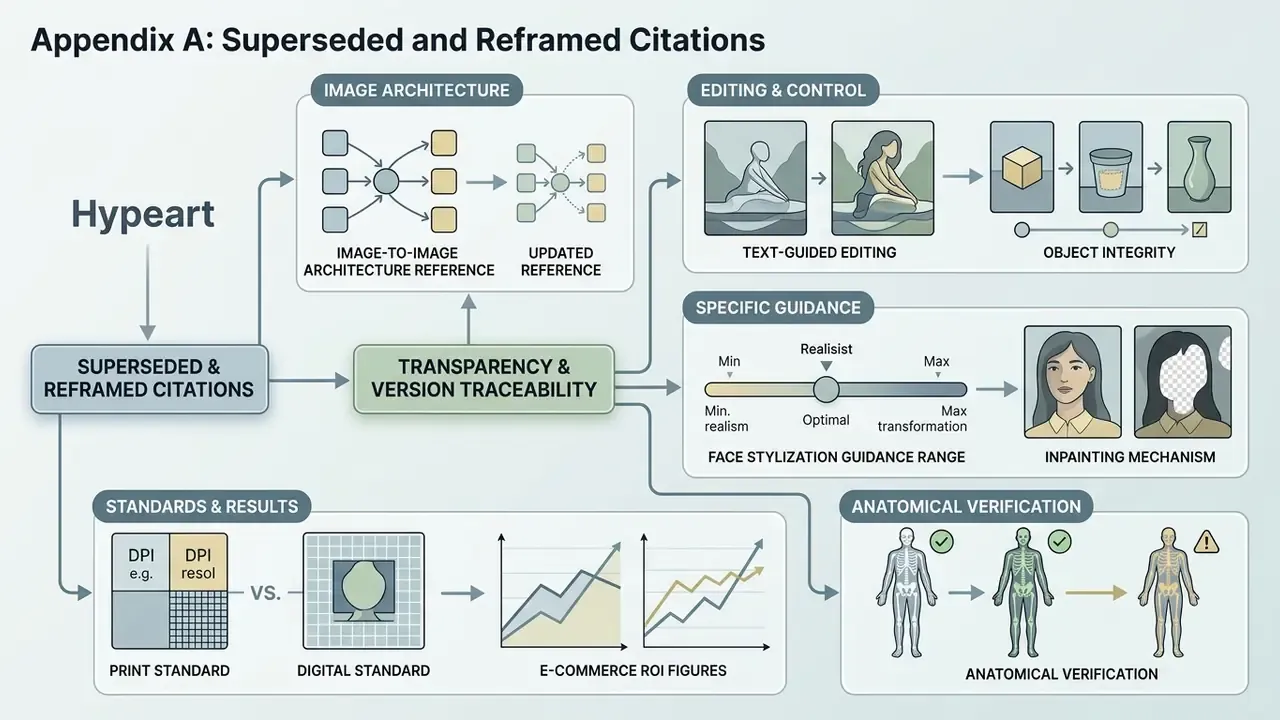 Summary of photo to AI art processes including architecture, editing, guidance, and anatomical verification