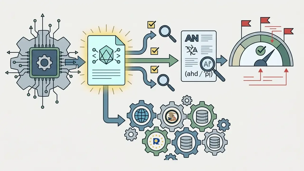 Processor chip feeding a document into a search system with gears and a gauge for trademark verification