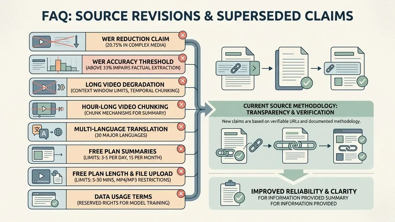 List of superseded claims linked to a process for verifying sources with documented methodology