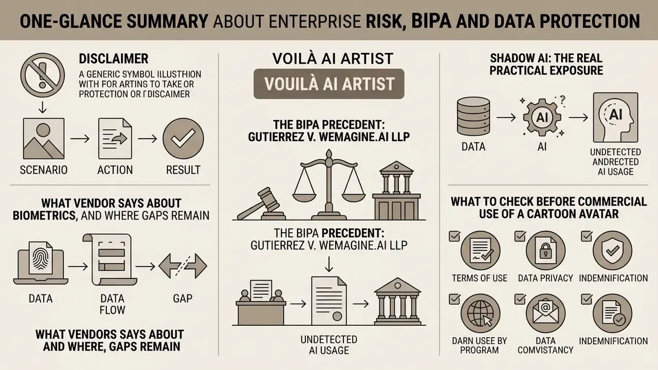 Summary of risks and legal considerations for using Voilà AI Artist in a corporate environment