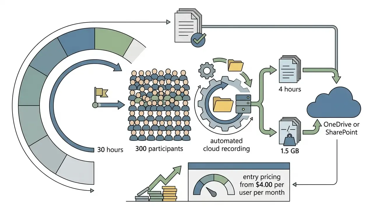 Clock arc, crowd of people, gear mechanism for cloud recording, and pricing gauge for business software