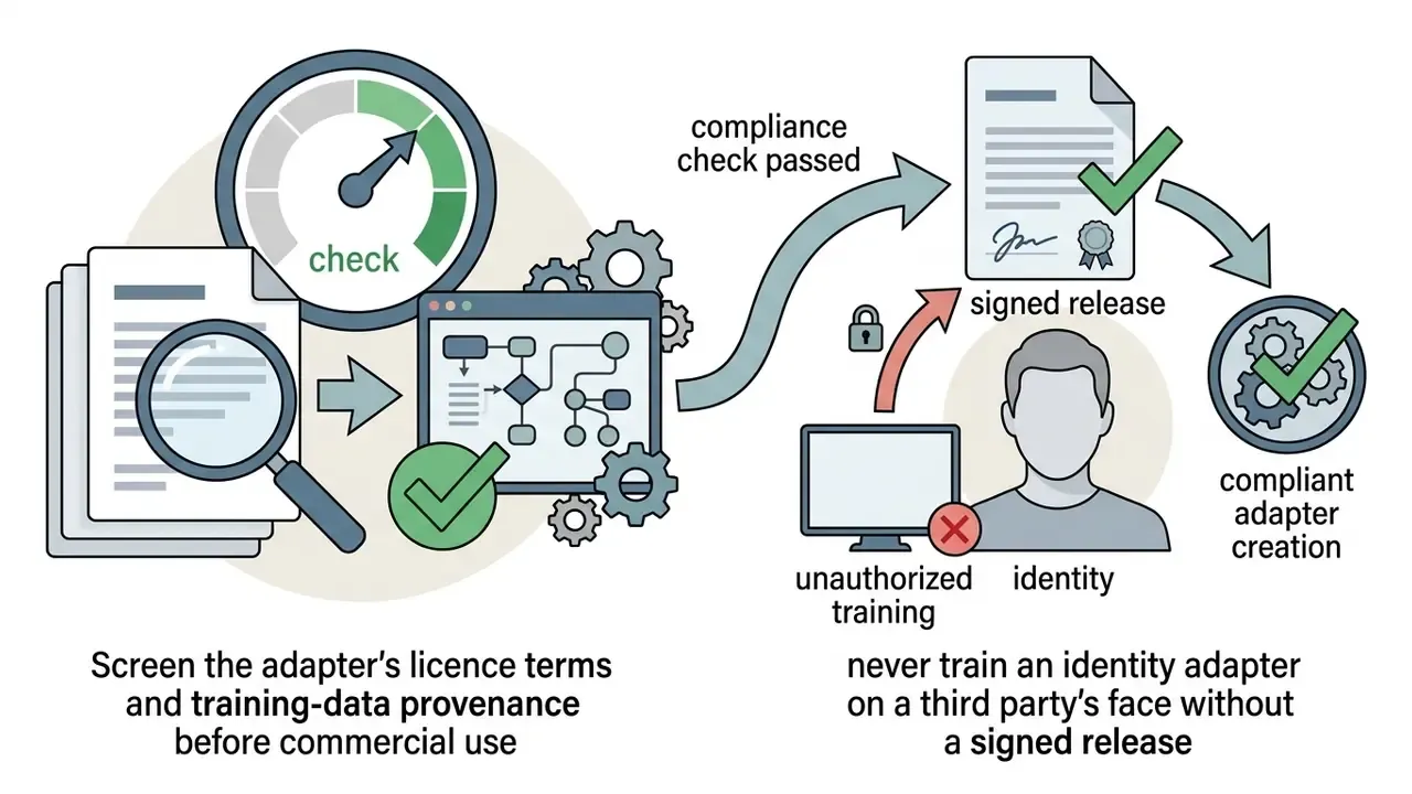 Documents and a gauge leading to a signed release and compliant adapter creation for human identity