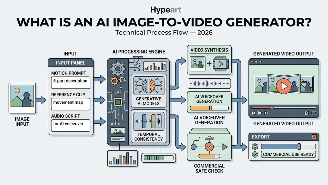 ai image to video generator online workflow diagram