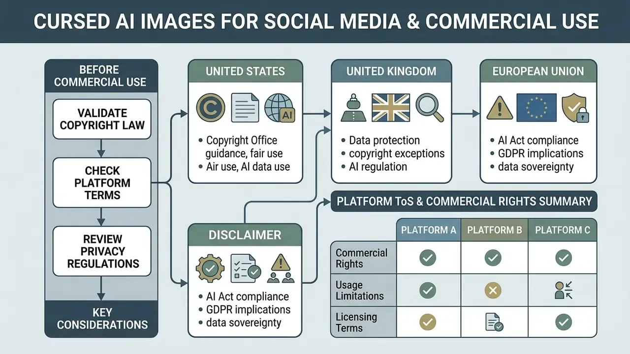 Flowchart outlining legal compliance, regional regulations, and platform rights for digital assets