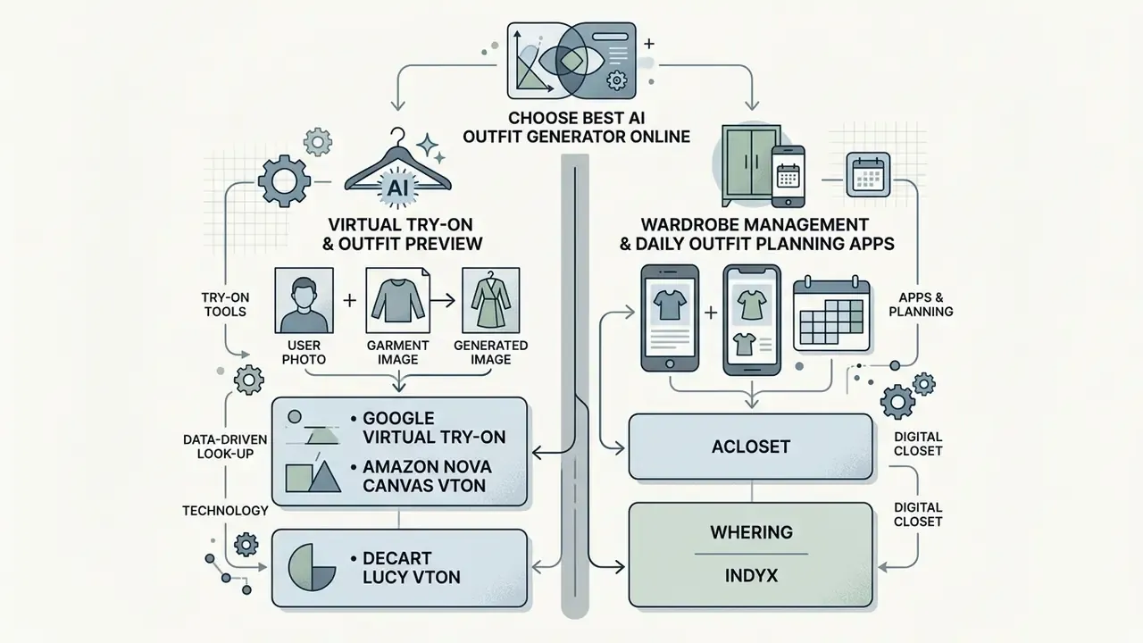 Comparison of virtual try-on tools versus digital wardrobe management and outfit planning applications