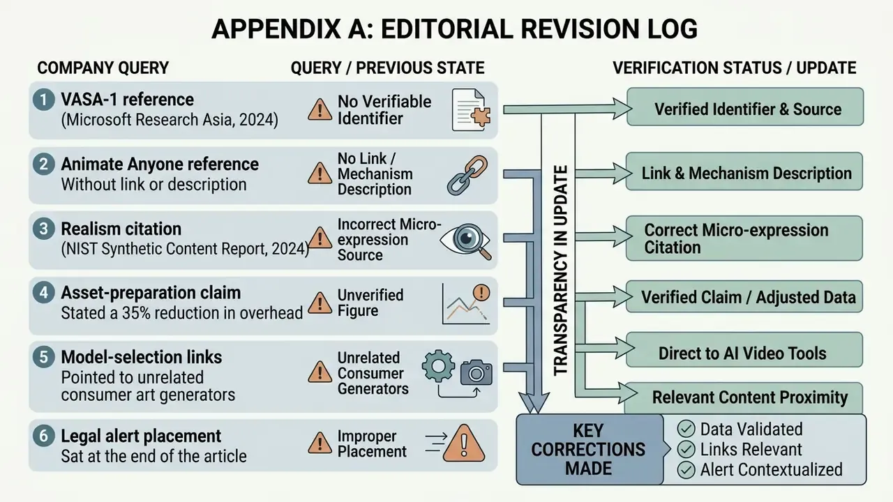 Table comparing previous citation states with verified updates to improve transparency in documentation