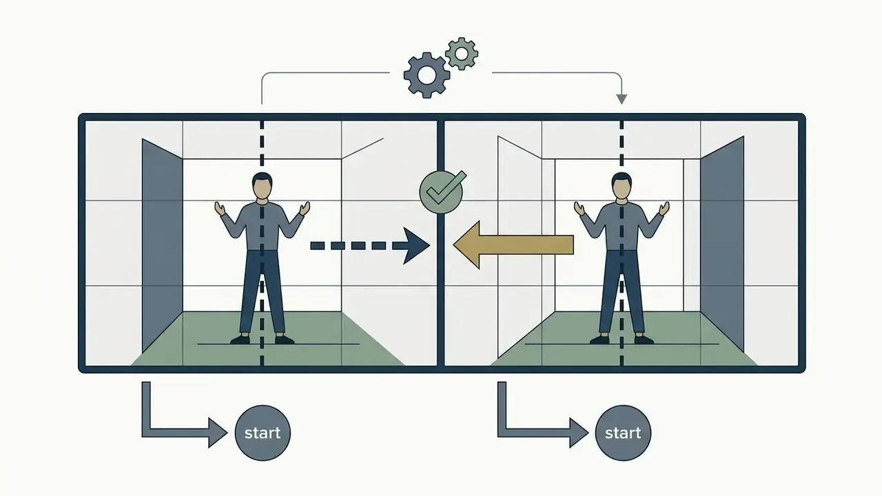 Two frames showing a person in identical positions to demonstrate how to edit TikTok videos with consistent framing