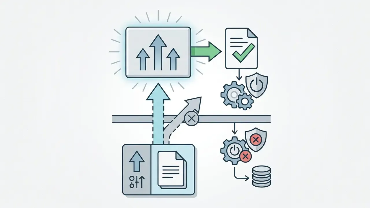 Flow showing data being filtered into approved assets or blocked by a compliance barrier
