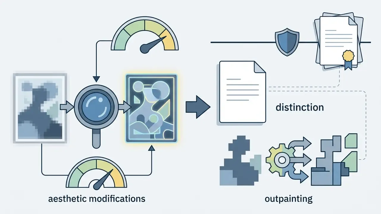 Visual representation of AI image processing showing aesthetic modifications leading to documented outcomes
