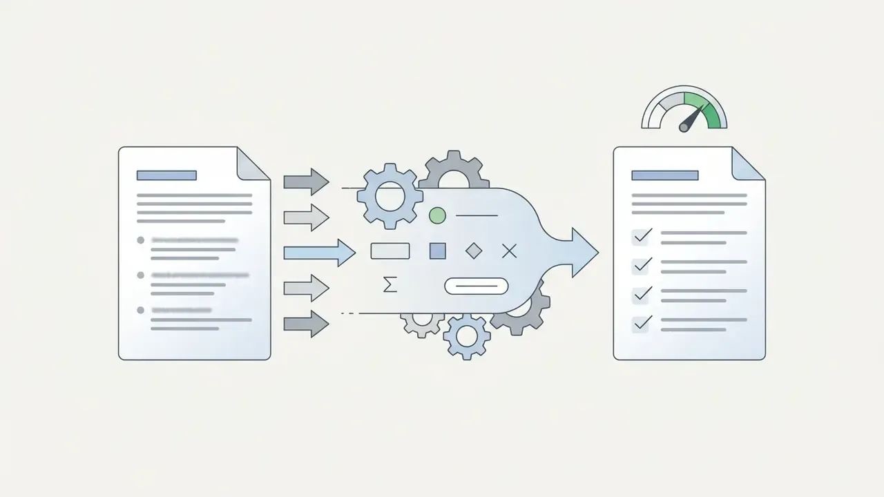 Resume document passing through a gear-driven processing engine to emerge as an optimized file