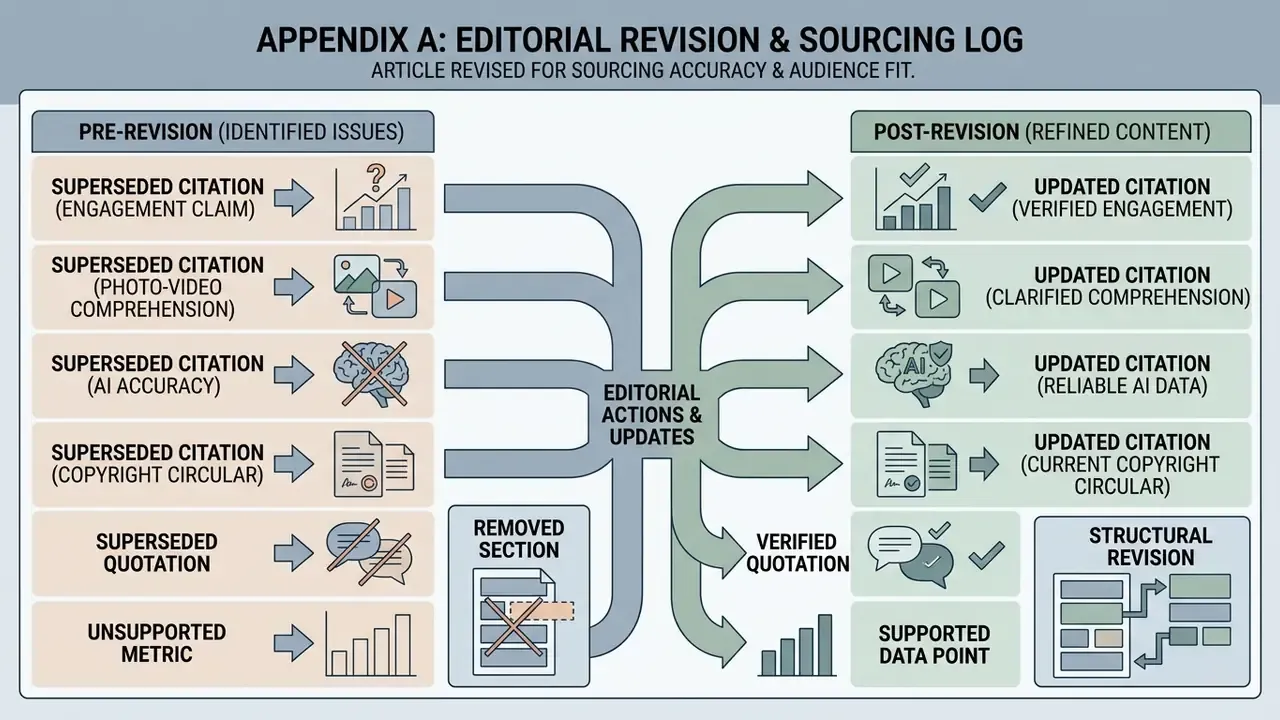 Two-column layout mapping identified issues on the left to refined content updates on the right