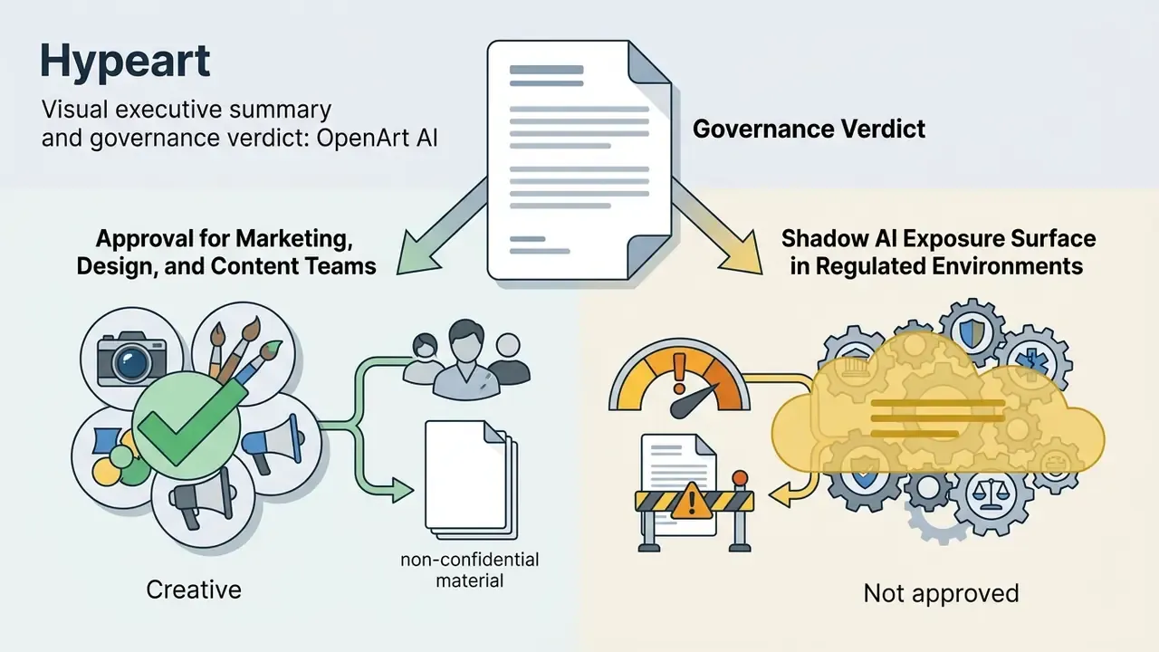 Summary of OpenArt AI governance outcomes for creative teams versus regulated business environments