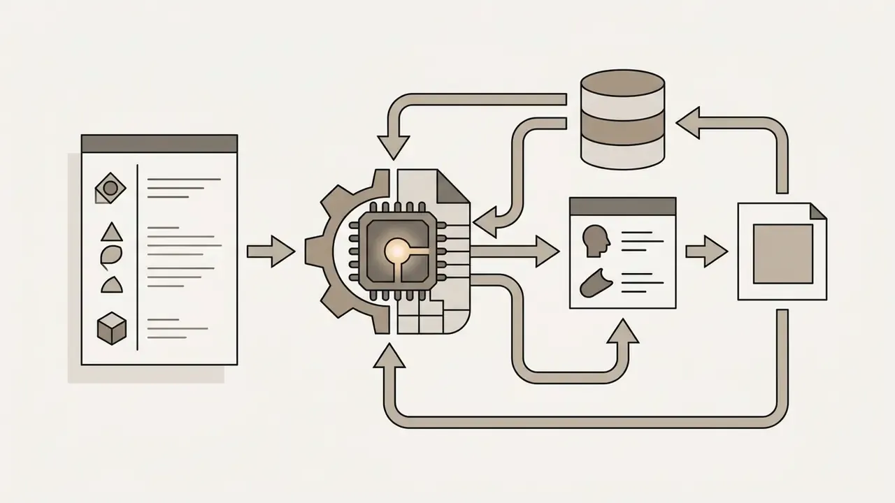 System architecture showing asset IDs feeding into a processor to maintain consistency across video renders