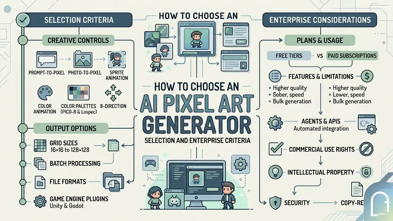 Infographic comparing creative controls and enterprise factors for digital asset creation software