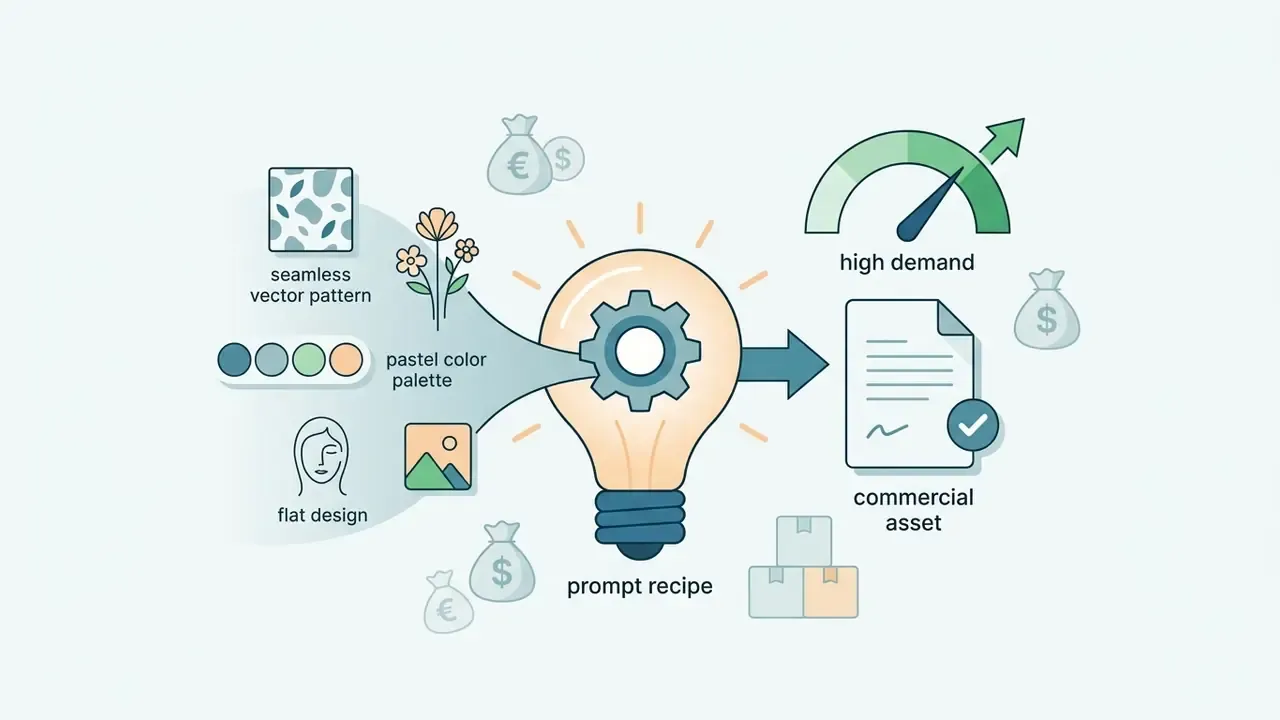 Lightbulb with a gear inside transforming design elements into a commercial asset with high demand