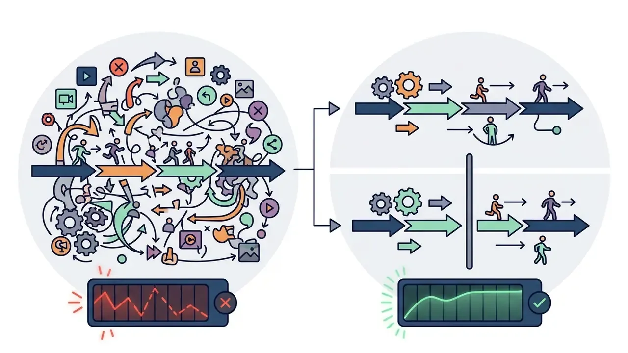 Complex chaotic data flow splitting into two simplified linear paths with improved performance metrics