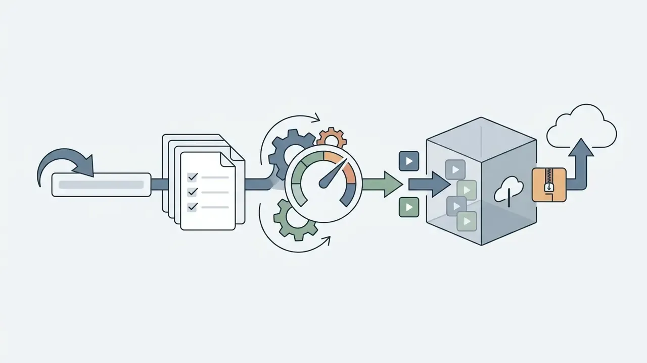 Process of converting a playlist into a ZIP archive for cloud storage export