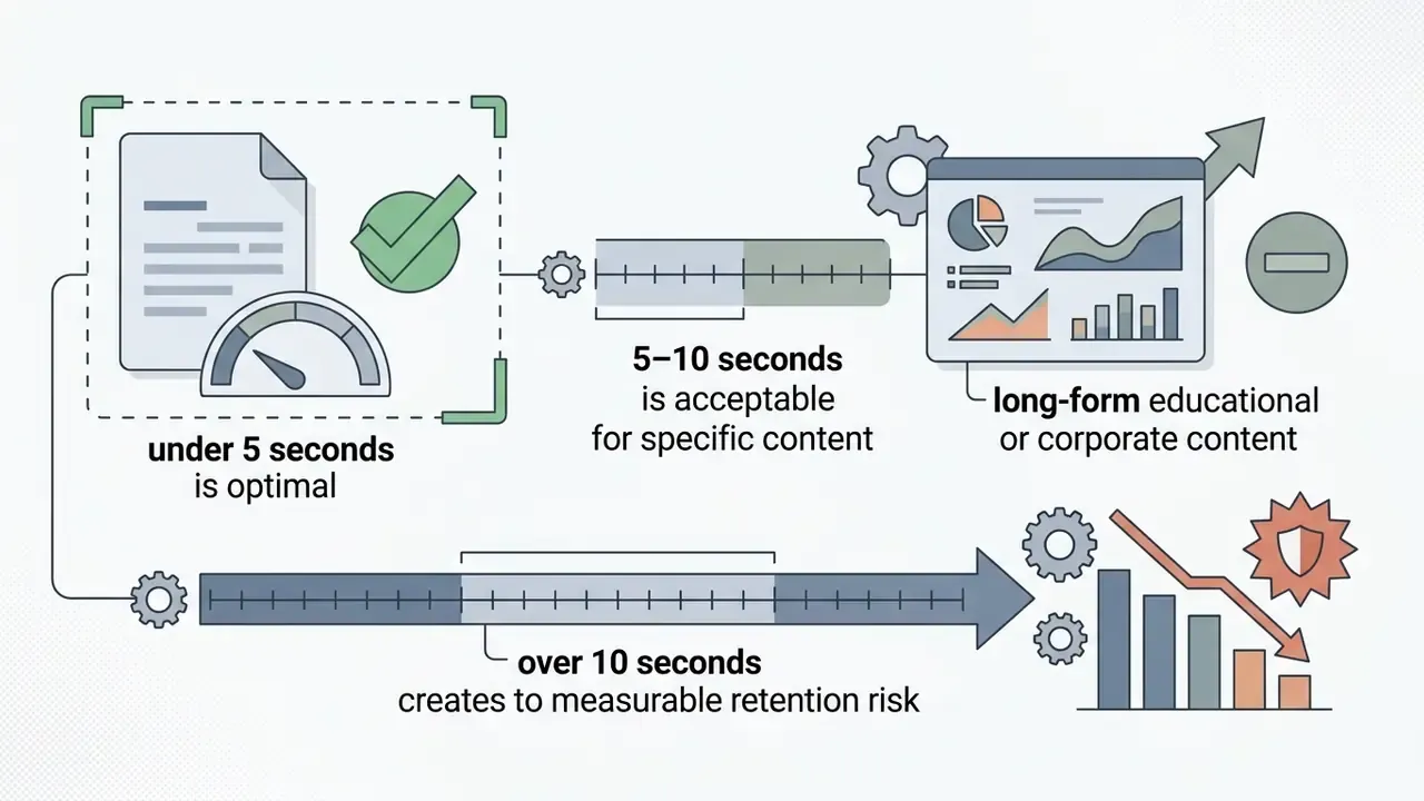 Timeline graphic illustrating video duration impact on viewer retention and engagement levels