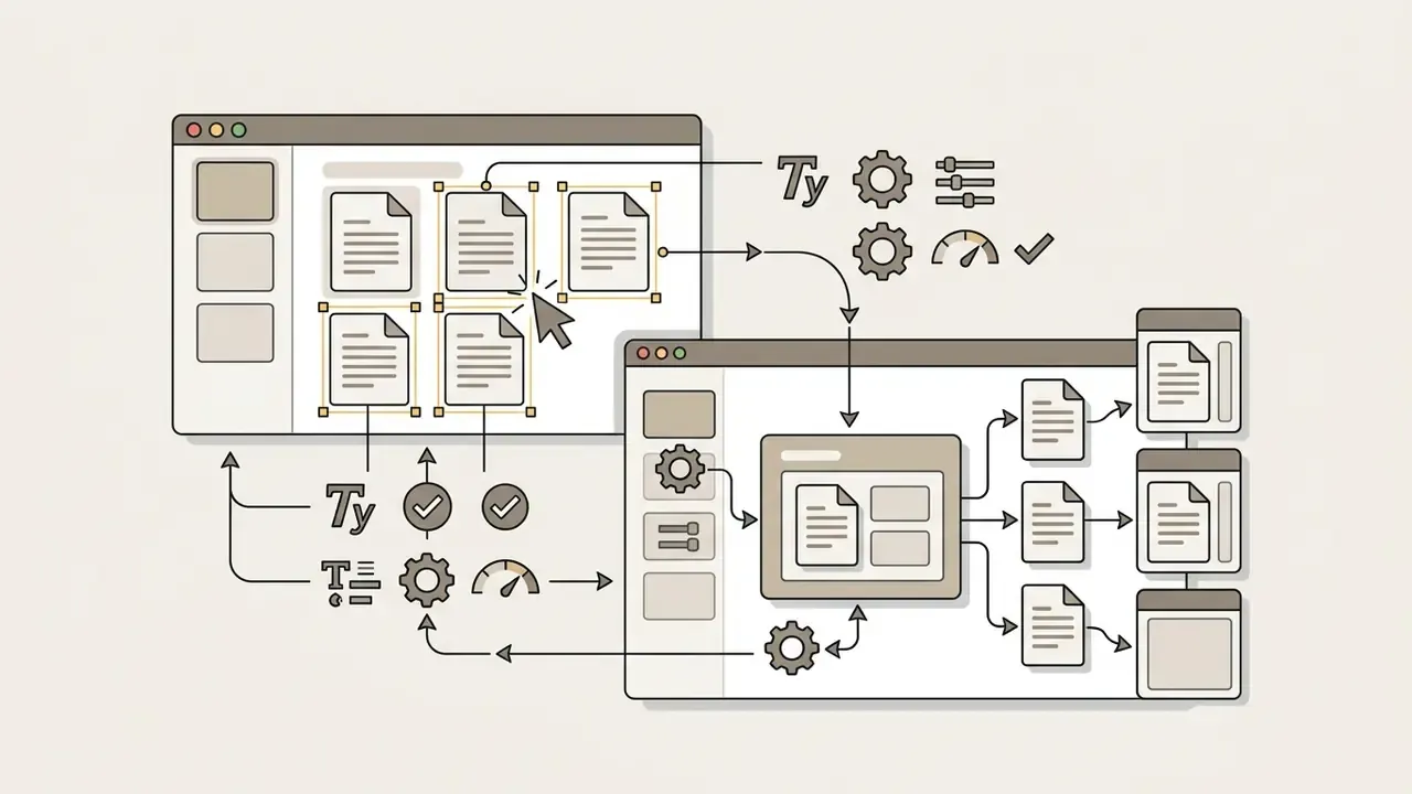 Selecting multiple text boxes to apply consistent formatting and theme settings in Google Slides