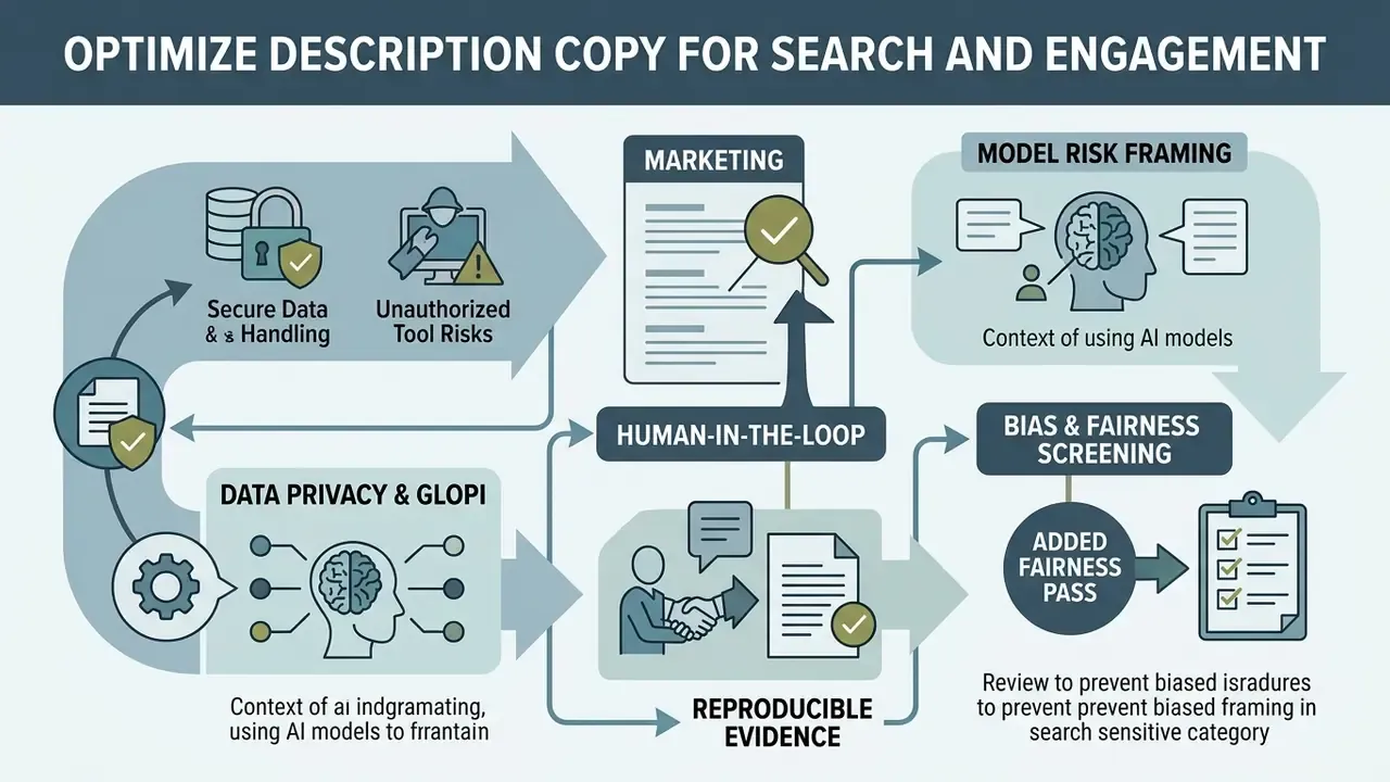 Diagram illustrating risk management steps for data privacy, model framing, and fairness screening