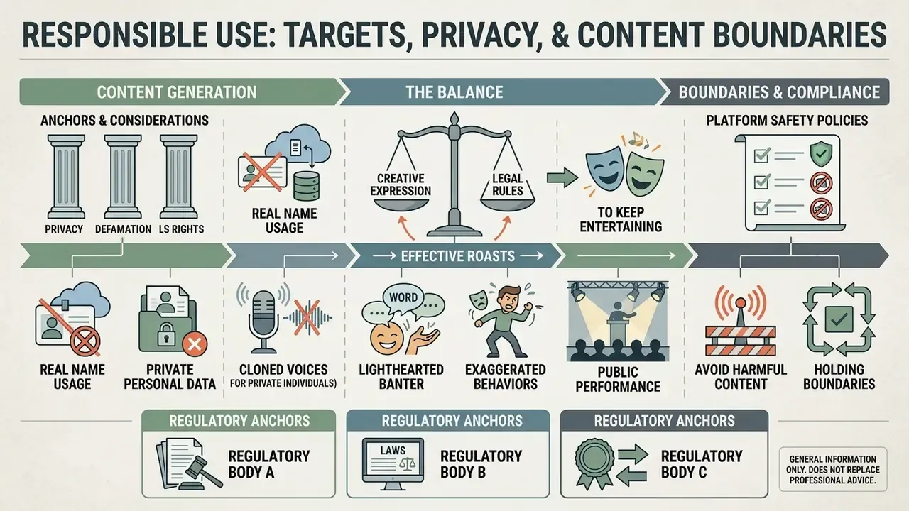 Flowchart balancing creative expression with legal compliance and safety policies for content generation
