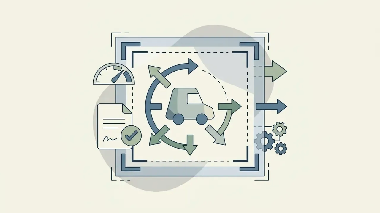 Car icon inside a framing box with directional arrows indicating potential motion paths for video generation