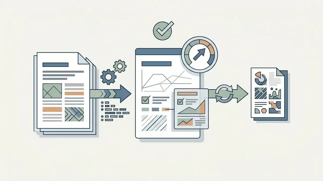 Document processing and data analysis workflow for a free AI music generator