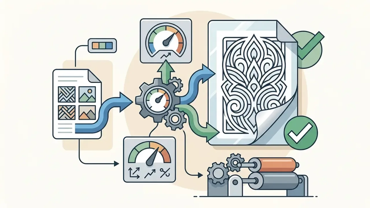 System of gears and gauges processing design inputs into a high-contrast stencil for thermal printing