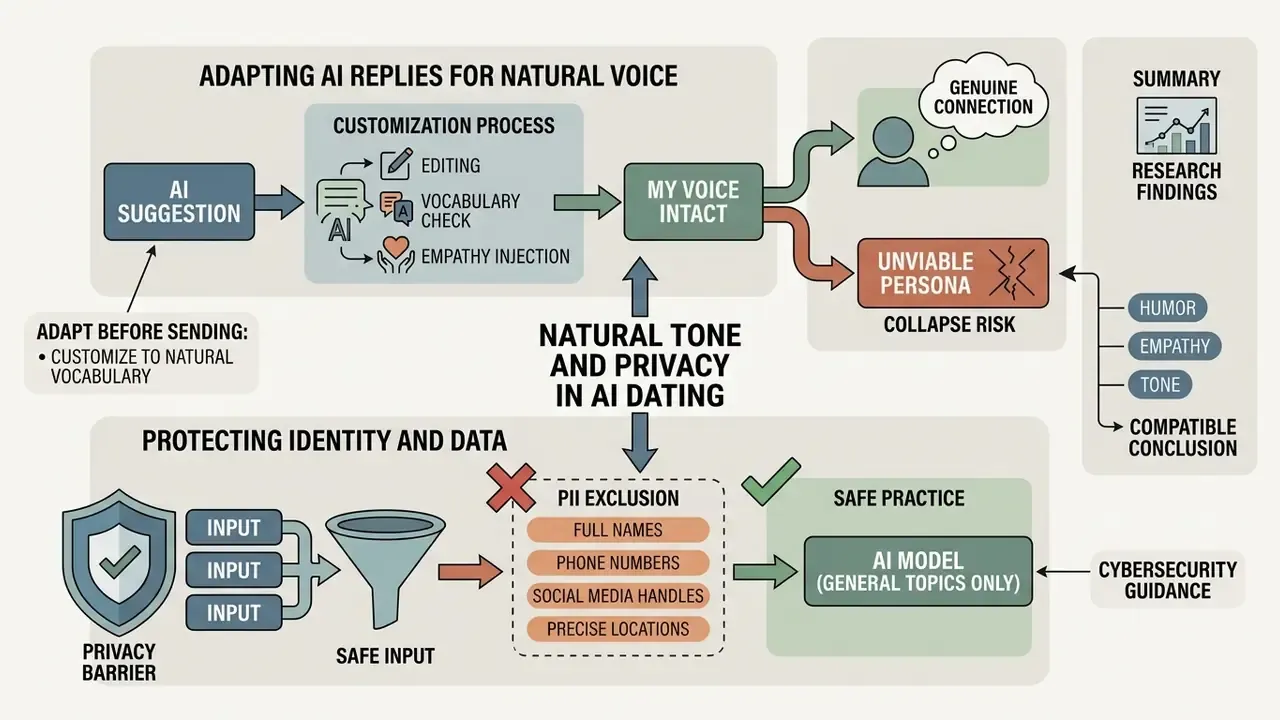 Flowchart illustrating the process of customizing AI messages while filtering sensitive personal data
