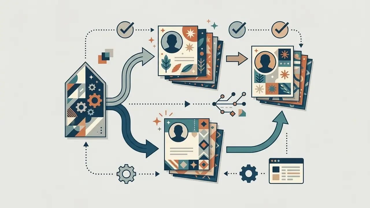 Central processor generating personalized holiday cards and invitations from template stacks