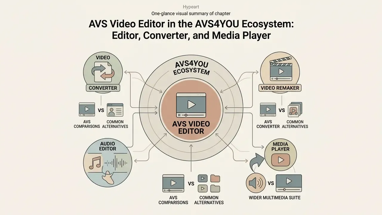 Centralized view of multimedia software components and their comparative relationships within the AVS4YOU suite