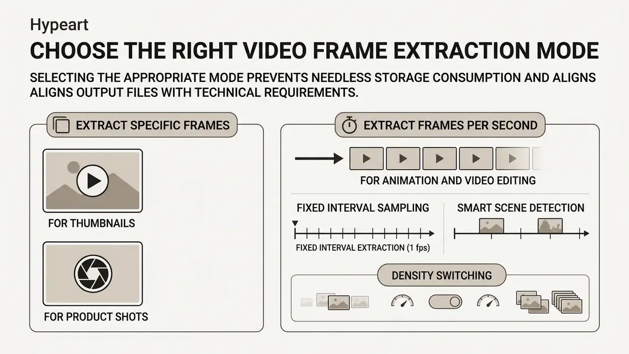 Comparison of frame extraction methods for thumbnails, product shots, and continuous animation sequences