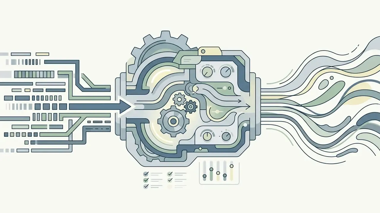 Mechanical engine processing structured digital data into fluid and organic lines