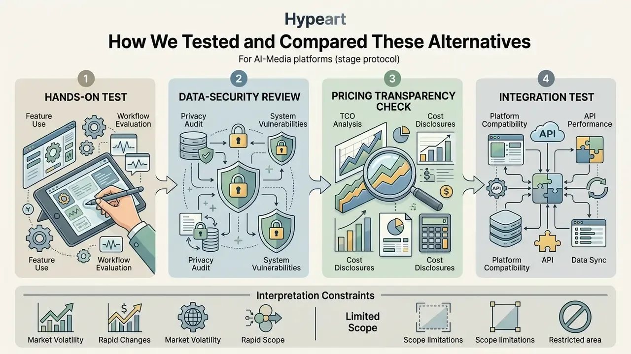 Four-stage evaluation protocol for AI platforms covering hands-on testing, security, pricing, and integration