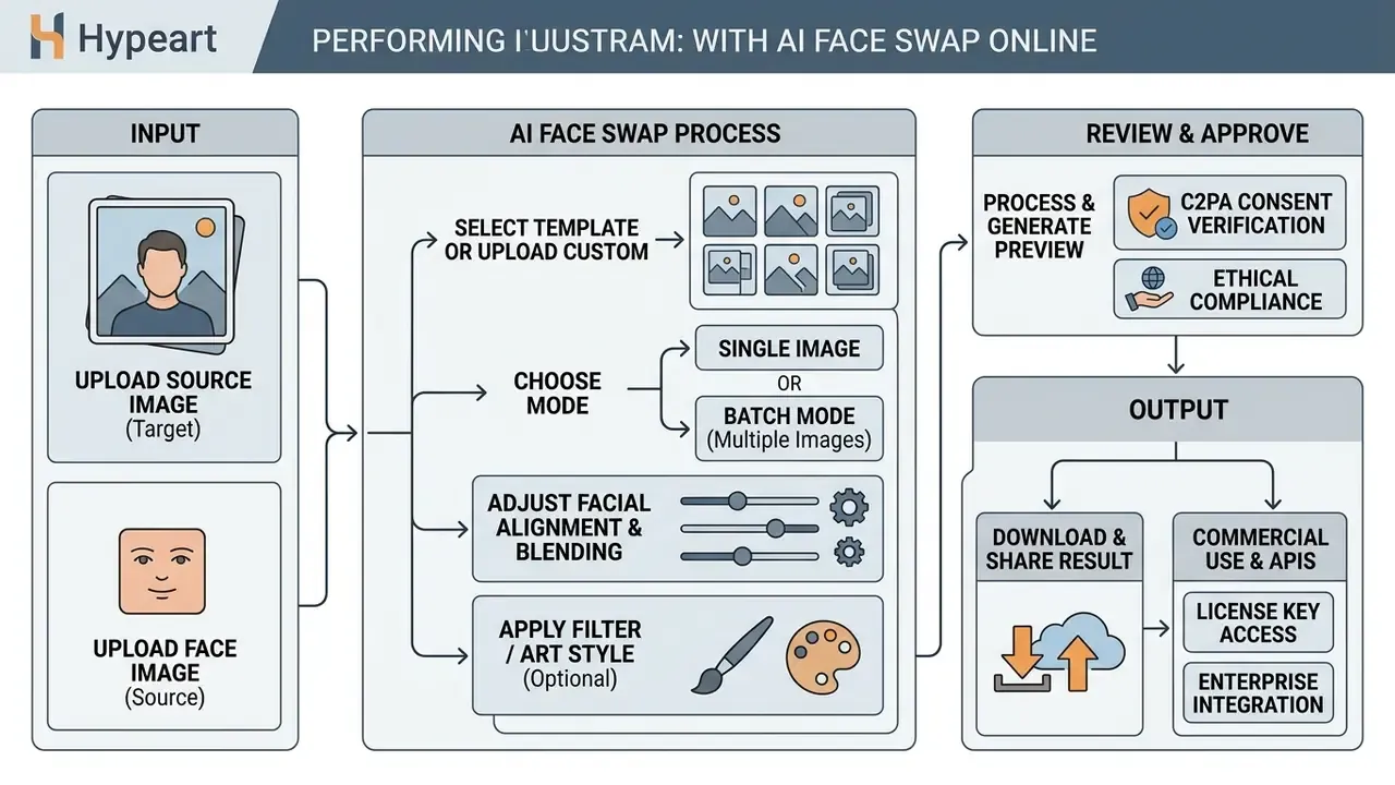 Diagram showing the workflow from image upload and processing to review and final output