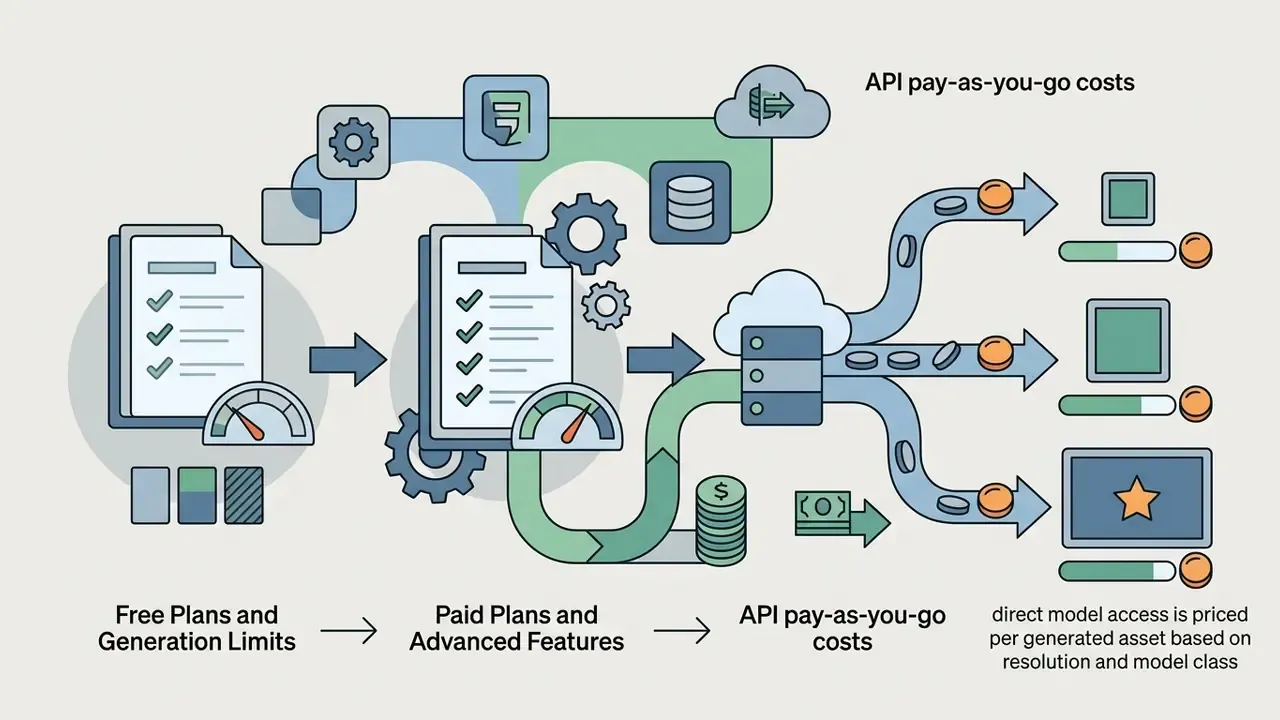 Process flow from plan documents to cloud server processing and tiered asset generation costs