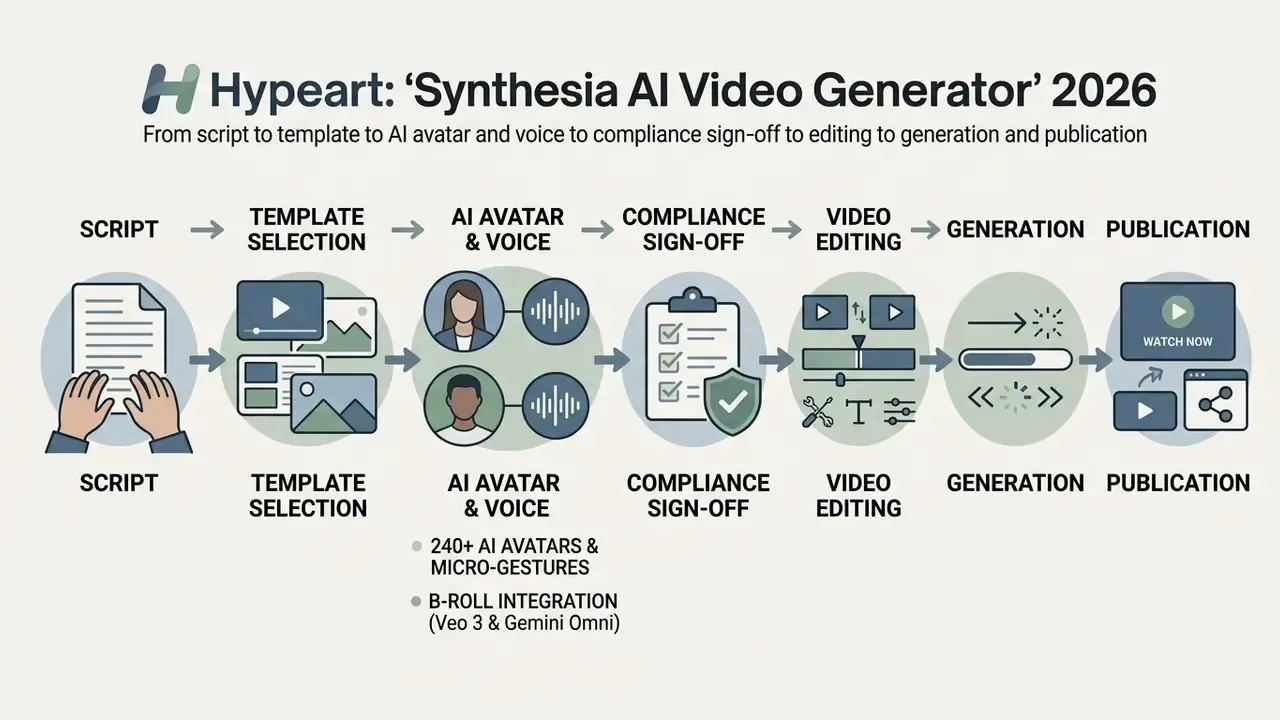 Sequential flow chart showing the stages of turning a script into a finished video production