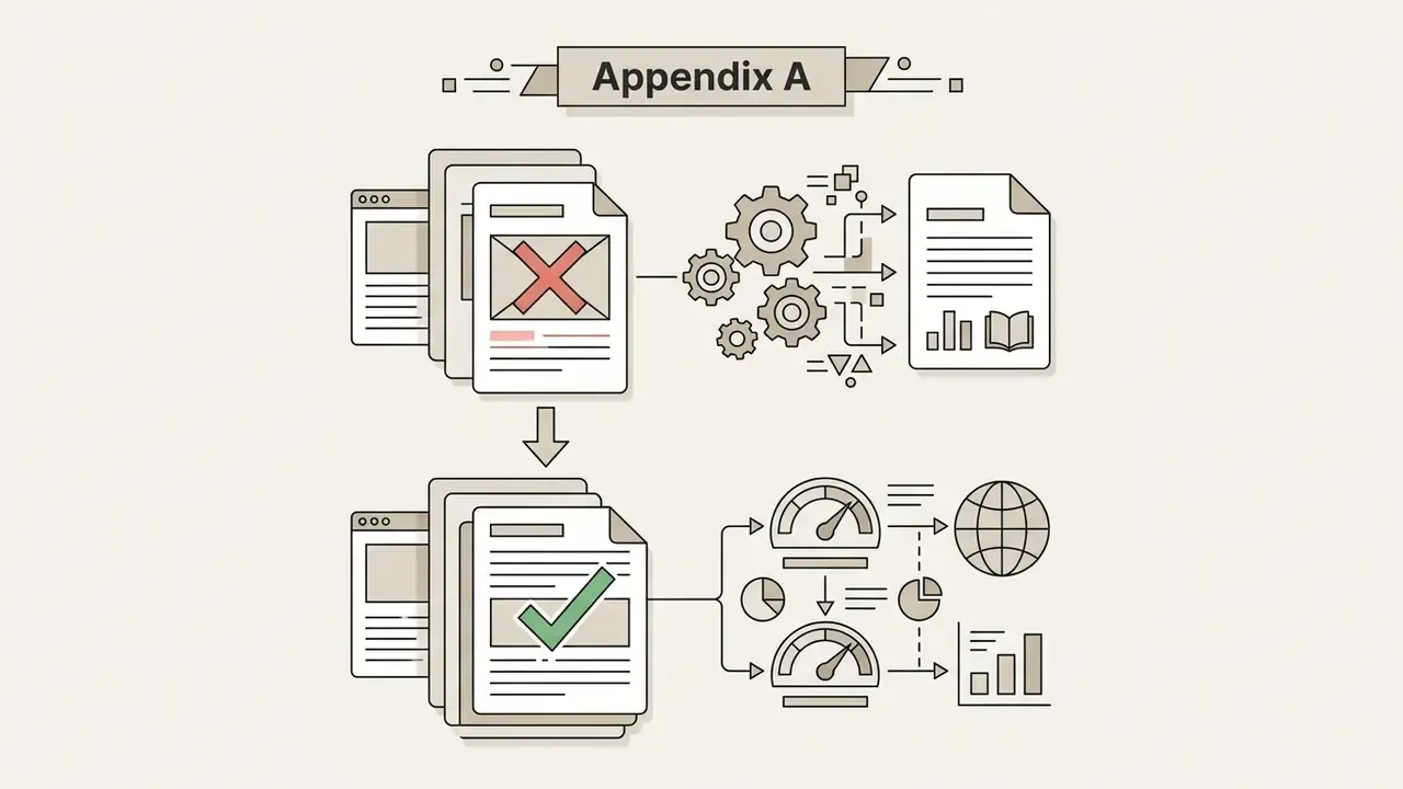 Documents with red marks being processed into verified files with gauges and global data charts