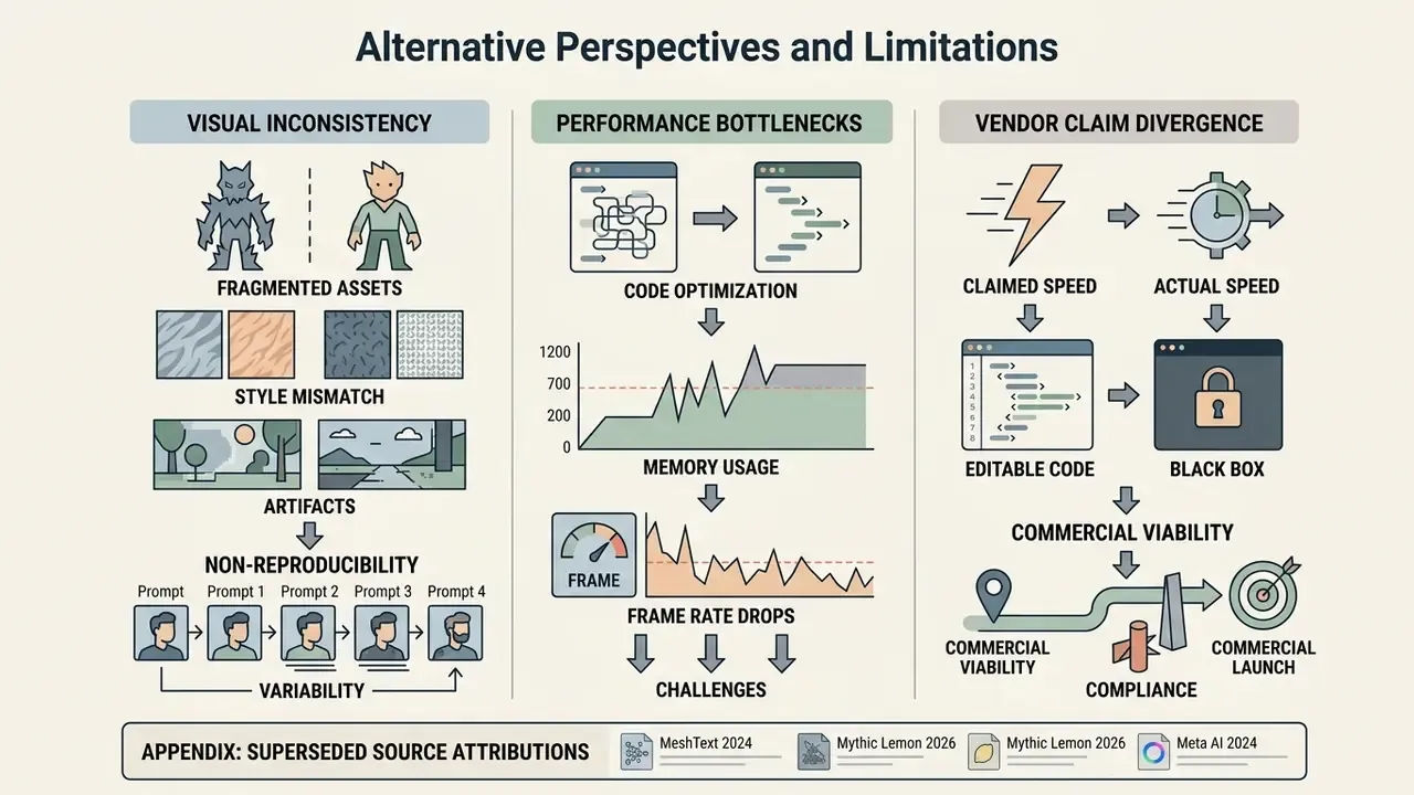 Infographic detailing challenges like visual inconsistency, performance bottlenecks, and vendor claim gaps