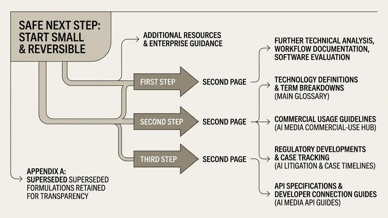 Flowchart outlining sequential steps and additional resource links for building a website with AI